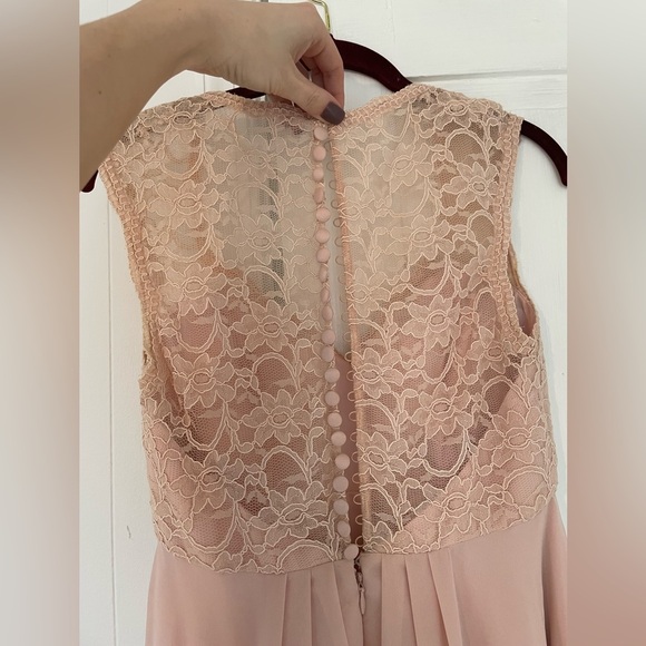 Mori Lee Lace Blush Pink Chiffon Bridesmaid/formal Dress - Picture 6 of 8